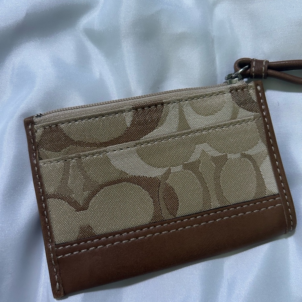 Coach Brown and Tan Card Holder